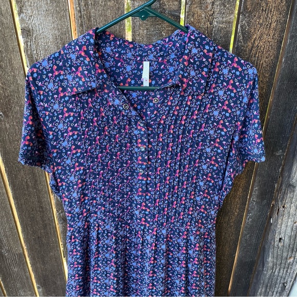 Mountain Khakis Wild Flower Pintuck Rayon Dress In Twilight Print Sz M - Picture 4 of 15